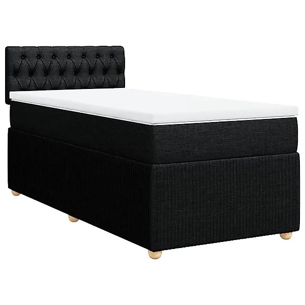 vidaXL Boxspringbett mit Matratze Schwarz 80x200 cm Stoff 3287292 günstig online kaufen