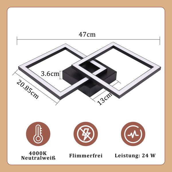 ZMH LED Deckenleuchte Whonzimmer Modern 2 günstig online kaufen