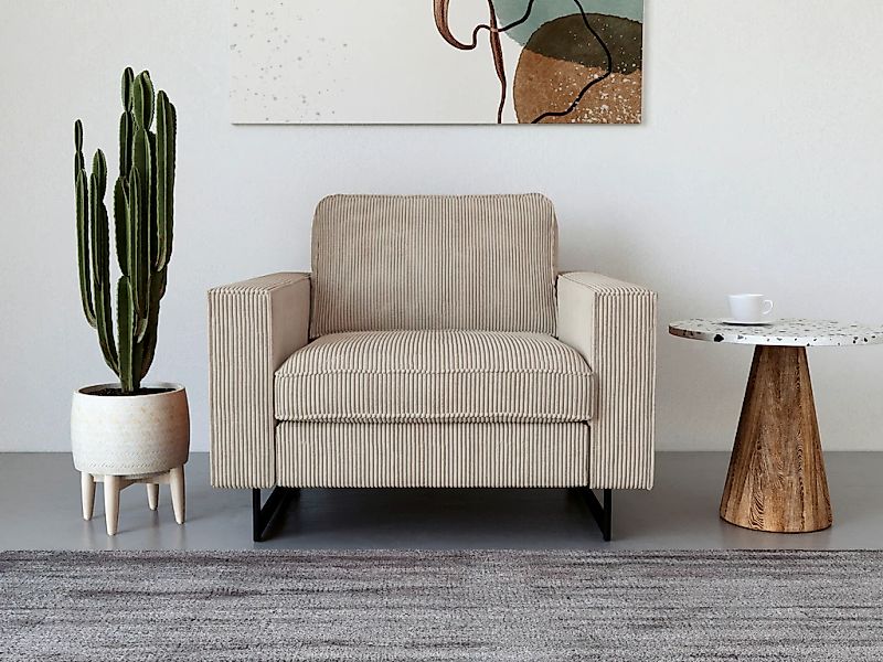 Places of Style Loveseat "Pinto 105 cm, Cord, Chenille, Lederoptik", mit Ke günstig online kaufen