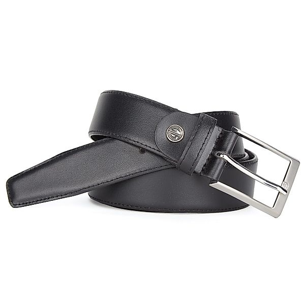 Lindenmann Ledergürtel mit Metallschnalle, Überlänge Farbe schwarz Größe: 1 günstig online kaufen