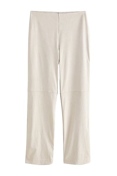 Next Stoffhose Hose mit weitem Bein aus Kunstveloursleder (1-tlg) günstig online kaufen