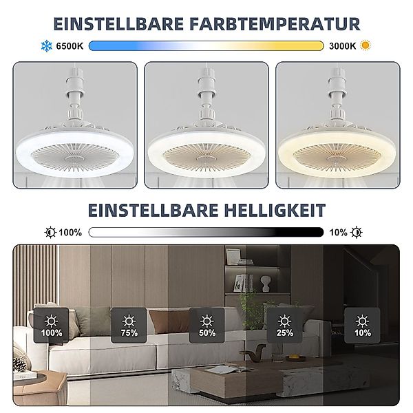 Laybasic Deckenventilator E27 Deckenventilator Fernbedienung Lampe günstig online kaufen