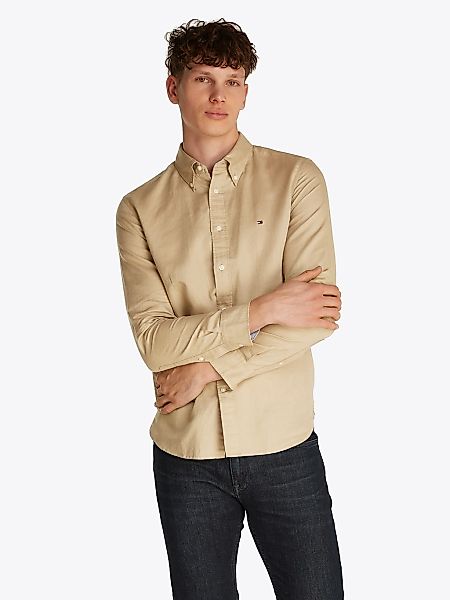 Tommy Hilfiger Langarmhemd "LINEN BLEND SOLID RF SHIRT", mit Button-down-Kr günstig online kaufen