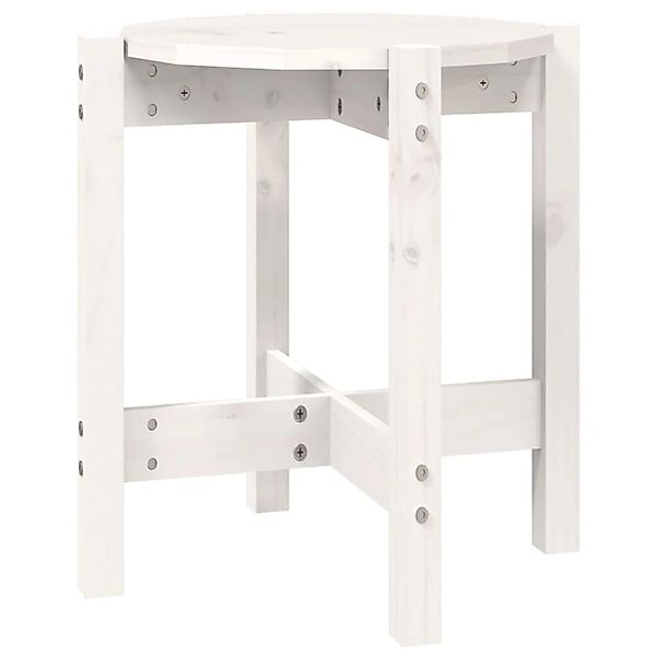 vidaXL Couchtisch Weiß Ø 42,5x45 cm Massivholz Kiefer 822313 günstig online kaufen