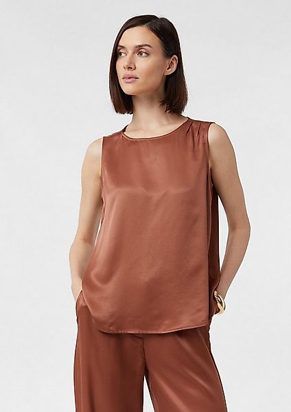 comma Blusentop Bluse Ärmellose Bluse aus Viskosesatin günstig online kaufen