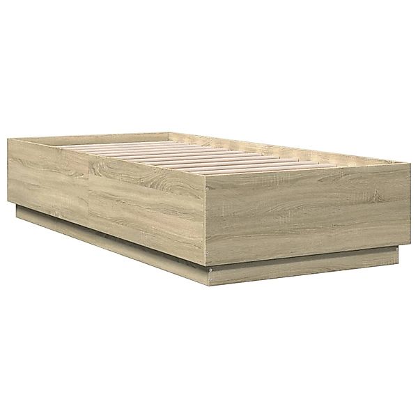 vidaXL Bettgestell mit LED Sonoma-Eiche 90x200 cm Holzwerkstoff 3209634 günstig online kaufen