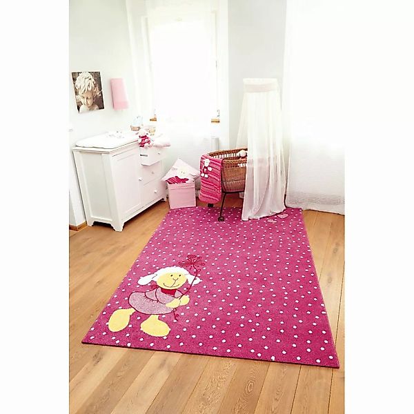 home24 Sigikid Kinderteppich Schnuggi Pink Kunstfaser 80x150 cm (BxT) Recht günstig online kaufen