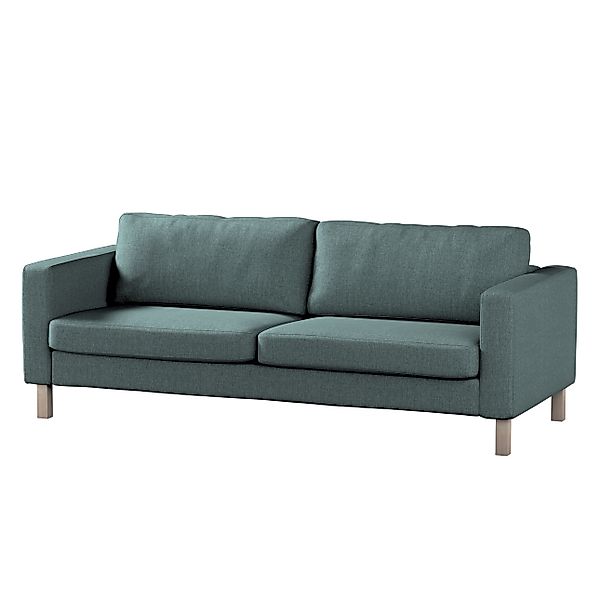 Bezug für Karlstad 3-Sitzer Sofa nicht ausklappbar, kurz, grau- blau, Bezug günstig online kaufen