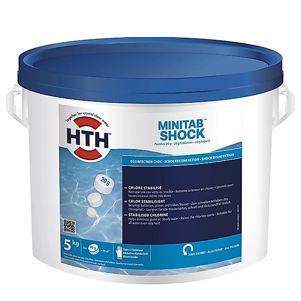 HTH 5 kg MiniTab Shock 20 g Schnell Löslich Chlor Tabletten Desinfektion günstig online kaufen