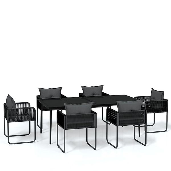 vidaXL 7-Tlg Garten-Essgruppe Schwarz 3099087 günstig online kaufen