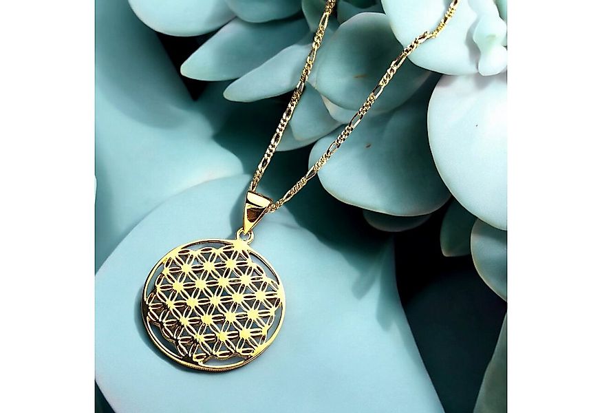 MadamLili Kette mit Anhänger 925 Sterling Silber vergoldete Kette – Blume d günstig online kaufen