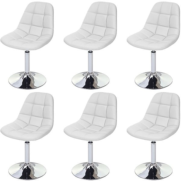 MCW Esszimmerstuhl A60 6er-Set Kunstleder Weiß günstig online kaufen