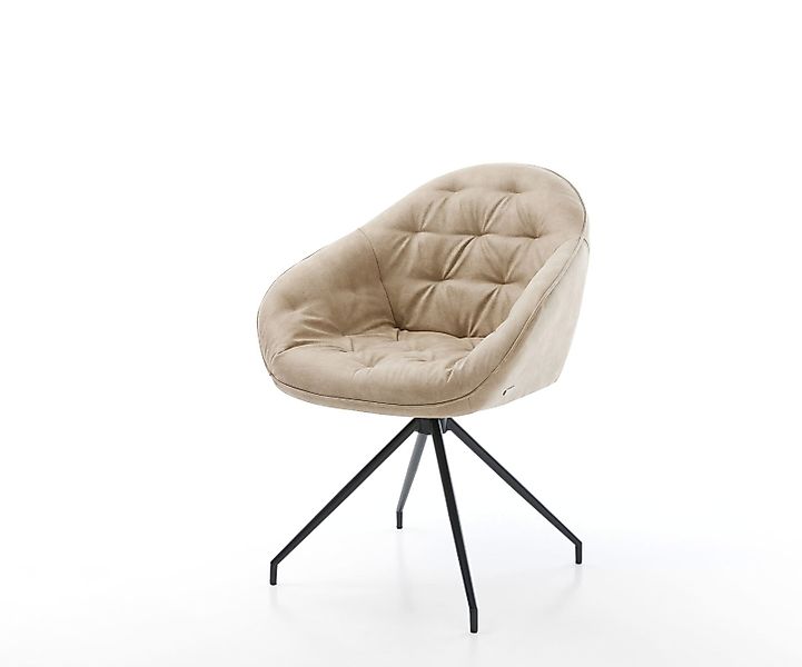 Esszimmerstuhl Gaio-Flex Mikrofaser Beige Vintage Kreuzgestell konisch Schw günstig online kaufen
