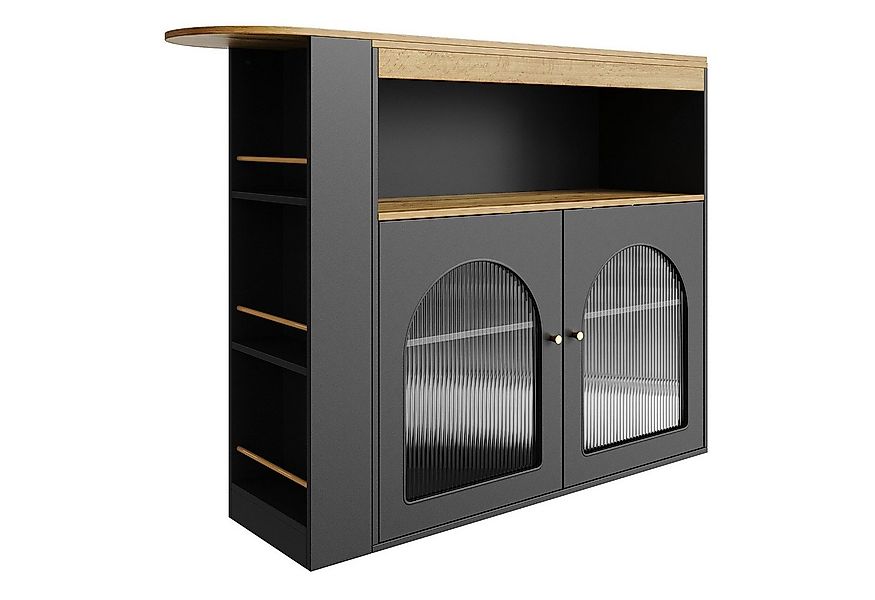 KLAM HOME Bartisch ausziehbar Stehtisch Bistrotisch drehbar Sideboard (mit günstig online kaufen