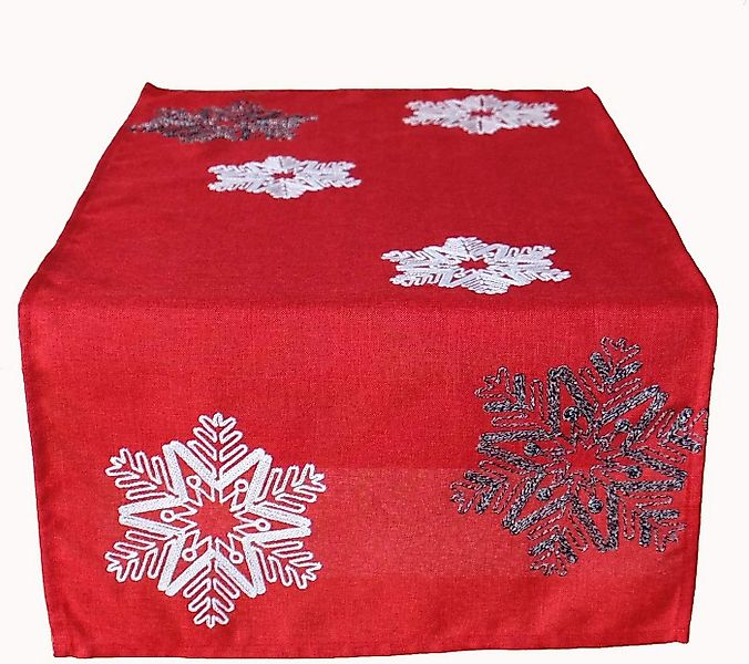 texpot Tischdecke Stickerei Eiskristalle Winter Weihnachten Dekoration (1-t günstig online kaufen