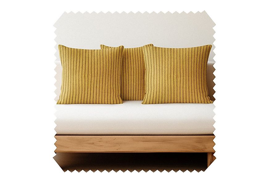 novely® Dekokissen 3er Set Dekokissen PORTO Cord-Optik Kissen Kissenbezug 4 günstig online kaufen