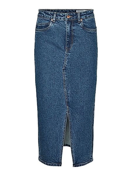 Vero Moda Sommerrock Wadenlanger Denim mit Schlitz 5-Pocket VMVERI HR CALF günstig online kaufen