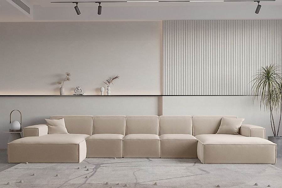 Fun Möbel Wohnlandschaft U-Form CELES PREMIUM XL, Breite 462 cm, inkl. 2 Zi günstig online kaufen