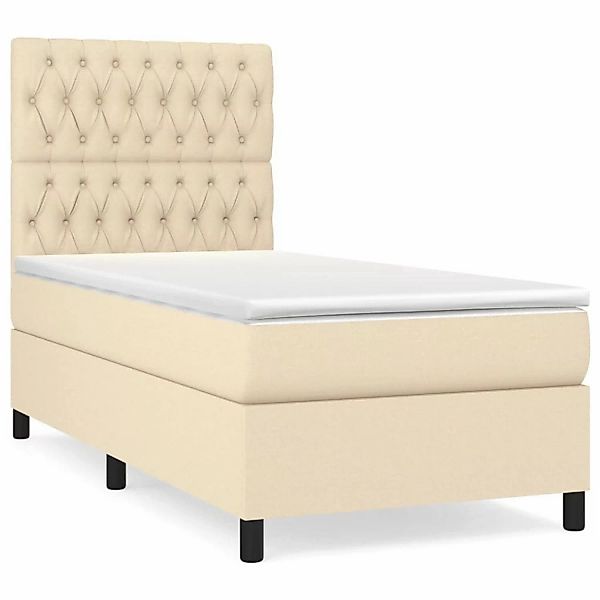 vidaXL Bett Boxspringbett mit Matratze Creme günstig online kaufen