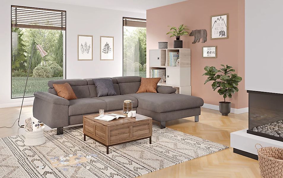 COTTA Ecksofa "Komaris L-Form, B: 244 cm" mit Kopfteilverstellung, optional günstig online kaufen
