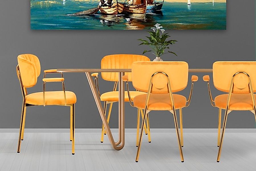 Kayoom Polsterstuhl »Stuhl Giselle 225 2er-Set, Gestell aus Edelstahl« (Set günstig online kaufen