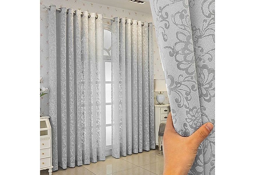 BYSURE Vorhang (2 St), Ösen, halbtransparent, Jacquard-Fensterschirm Sticke günstig online kaufen