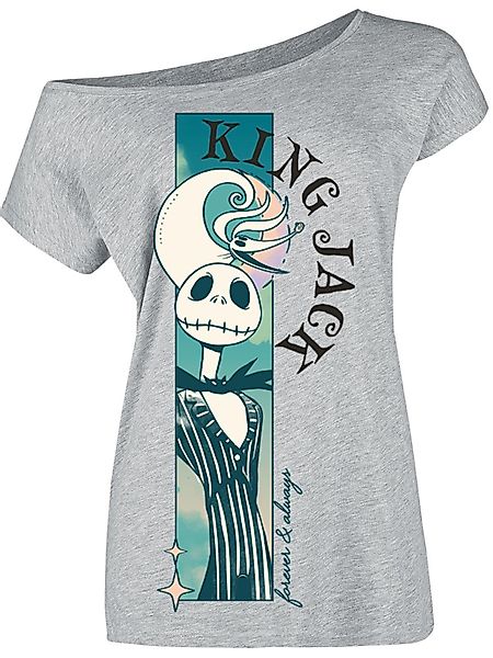 The Nightmare Before Christmas King Jack Damen Loose-Shirt grau meliert günstig online kaufen