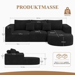 HawthyHome Ecksofa L-form 264x177cm Cloud-Sofa aus günstig online kaufen