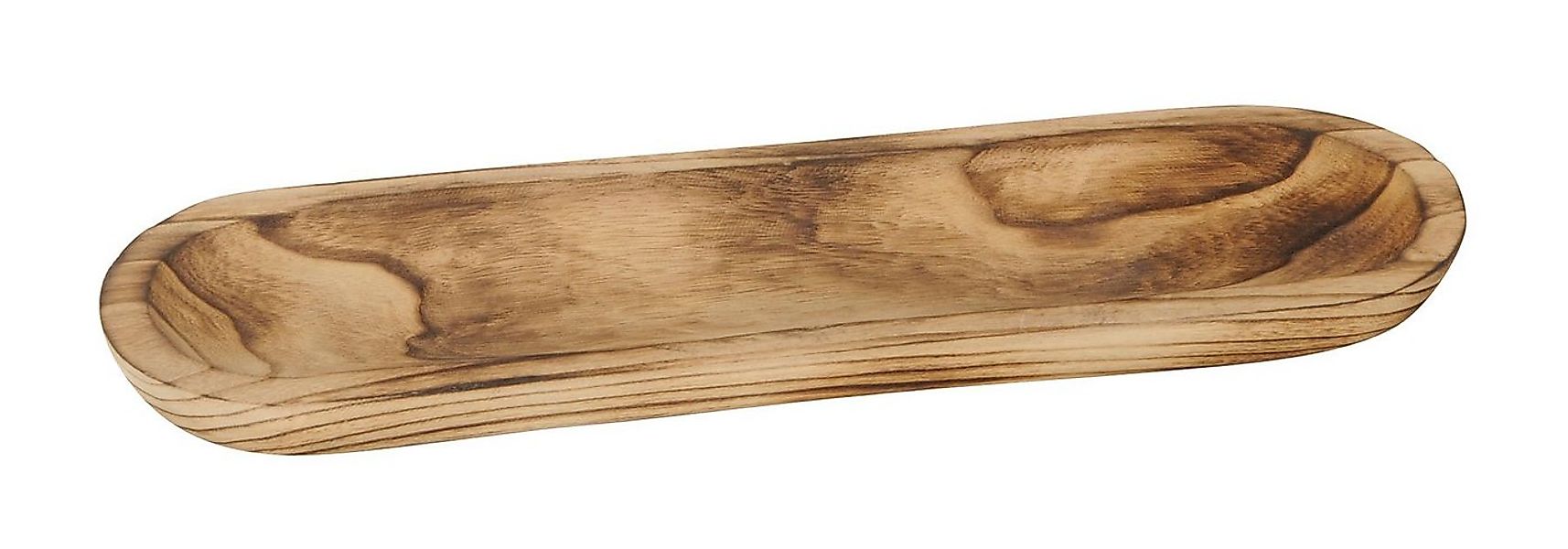 Levandeo® Dekoschale, Holz-Tablett L52cm Holz Braun Geflammt Ablage Schale günstig online kaufen