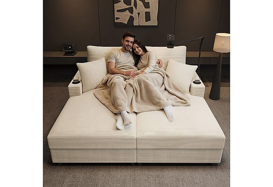 i@home Schlafsofa Doppelschlafsofa mit Schlaffunktion, Mit Handyhalterung, günstig online kaufen