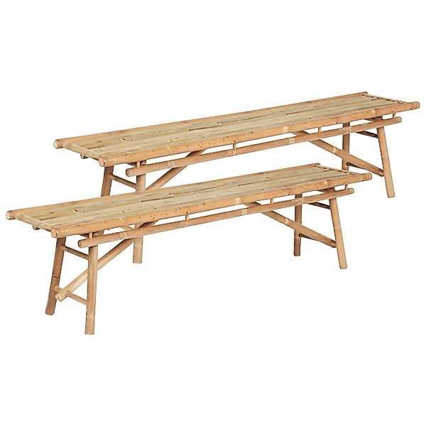 Beliani Gartenbank TINDARI Heller Holzfarbton 38x180x45 günstig online kaufen