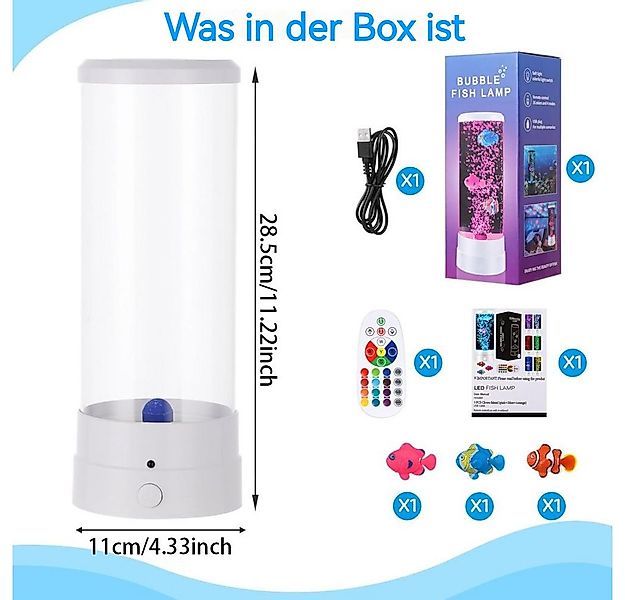 QUBEBU LED Dekolicht Lavalampe LED Fischlampe Mit Fernsteuerung Lava Lampe günstig online kaufen