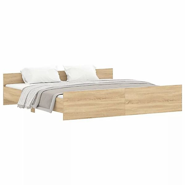 vidaXL Bettgestell mit Kopf- und Fußteil Sonoma-Eiche 200x200 cm1909560 günstig online kaufen