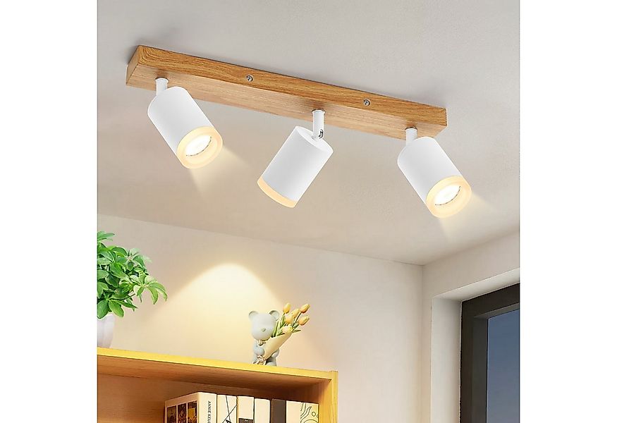 Nettlife Deckenstrahler Schwarz/Weiß GU10 Holz Vintage Deckenspots Küchenla günstig online kaufen