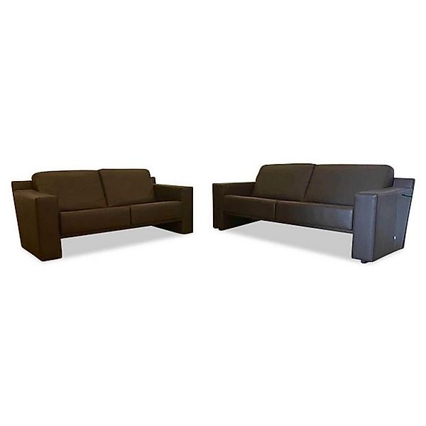 Jori Polstergarnitur Garnitur Dakota JR 9800 Leder Fuerte Braun 2 Sofas günstig online kaufen