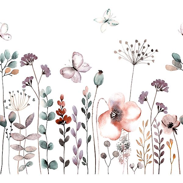 Rasch Digitaltape Bambino XIX 253290 Blumen Helllila 2,8 m x 2,5 m günstig online kaufen