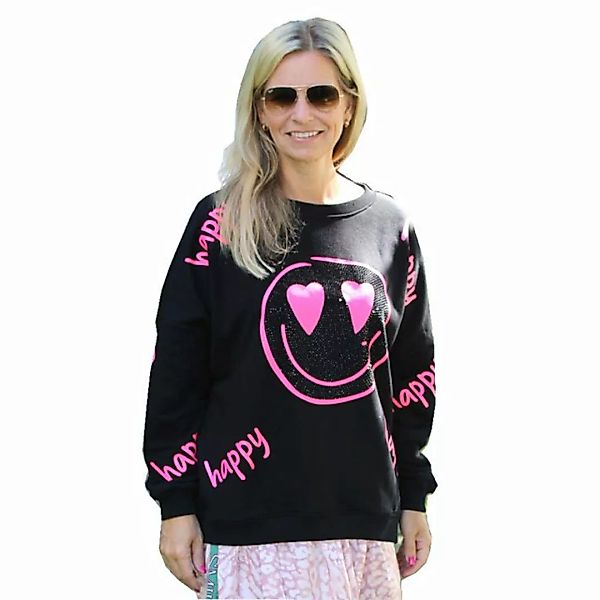 Miss Goodlife Sweater Miss Goodlife MG9764 Sweater Heartface Happy Strass, günstig online kaufen