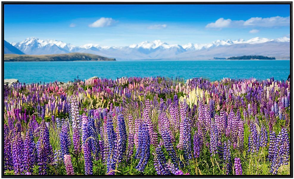 Papermoon Infrarotheizung »Montain See mit Blumen«, sehr angenehme Strahlun günstig online kaufen