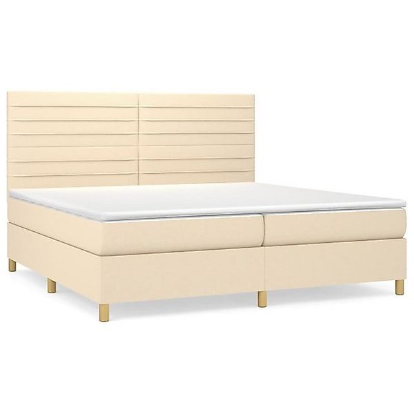 vidaXL Boxspringbett Boxspringbett mit Matratze Creme 200x200 cm Stoff Bett günstig online kaufen