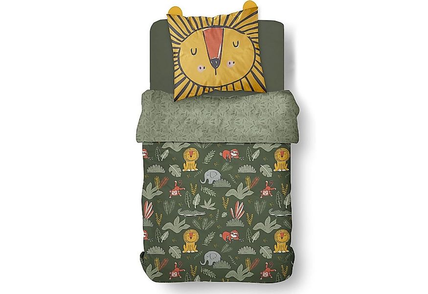 Familando Kinderbettwäsche Dschungel mit Ohren am Kopfkissen 135x200 80x80 günstig online kaufen