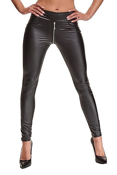 Demoniq Leggings Schwarze Leggings Hose aus wetlook Material elastisch Dame günstig online kaufen
