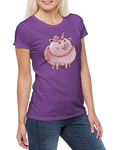 Urban Backwoods Print-Shirt Piggycorn Damen T-ShirtSchwein Pig Ferkel Unico günstig online kaufen