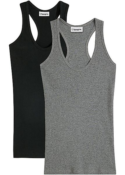 bonprix Tanktop (Packung, 2-tlg) Ringerrücken, Ripp-Qualität günstig online kaufen