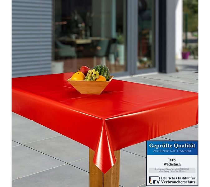 laro Tischdecke Wachstuch-Tischdecken Abwaschbar uni rot rechteckig günstig online kaufen