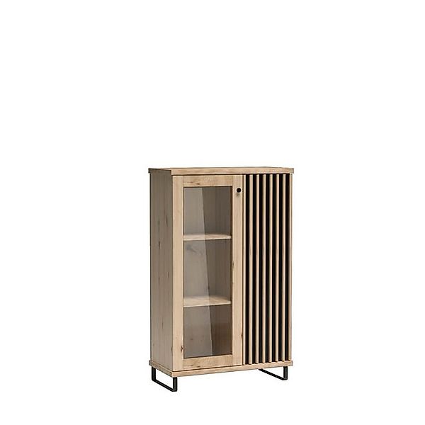 Marmex Möbel Glasvitrine CALI 03 N zweitürige Kommode niedriger Vitrinensch günstig online kaufen