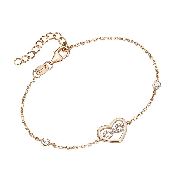 Smart Jewel Armband "Herz mit Infinity - Zeichen, Zirkonia Steine, Silber 9 günstig online kaufen