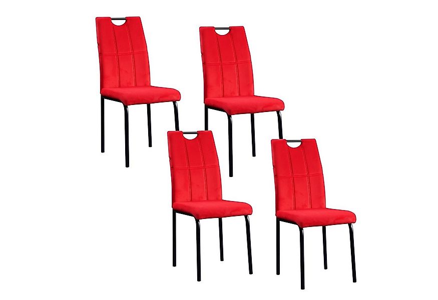 HTI-Living Esszimmerstuhl Stuhl Denton Velvet Rot (Set, 4 St), Esszimmerstu günstig online kaufen