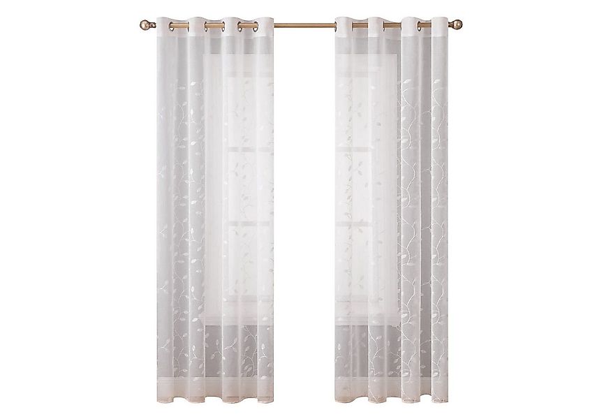 BYSURE Vorhang (2 St), Ösen, transparent, Voile, Boho Blumen Gardinen günstig online kaufen