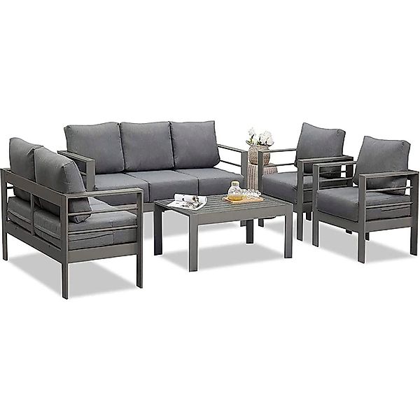 MeXo Gartenlounge-Set Gartenmöbel Set Aluminium Loungeset günstig online kaufen