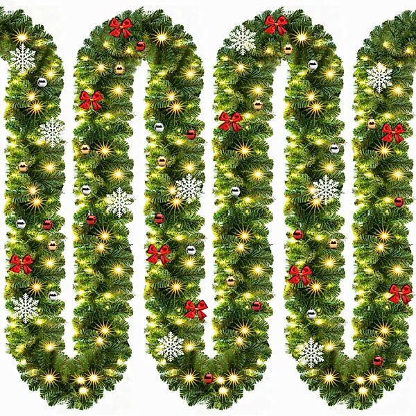 Weihnachtsgirlande 5m 2er-Set In-/Outdoor geschmückt günstig online kaufen